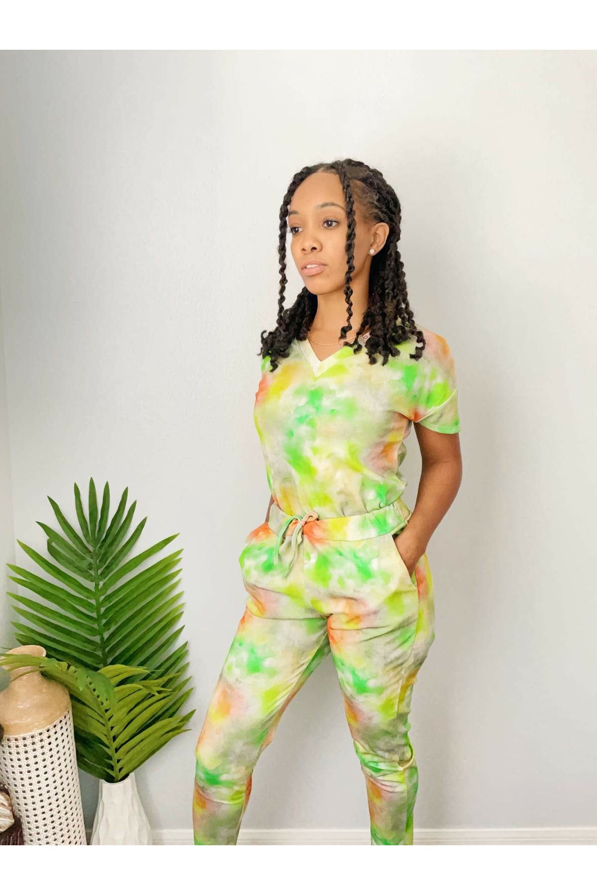 Green Tie dye loungewear set